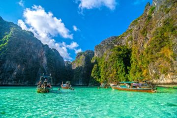 Pileh blue lagoon at phi phi island, Krabi, Thailand.